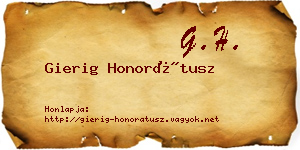 Gierig Honorátusz névjegykártya